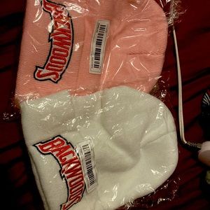 Back woods hat pink & white